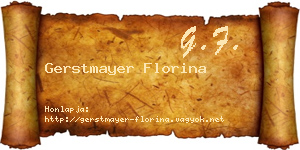 Gerstmayer Florina névjegykártya